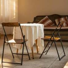 2 Sillas Plegables, Sillas para Comedor con Marco Metálico con Taburetes Antideslizantes, Adecuado para Sala de Estar, Comedor, Exterior, etc Moderno, 2 - Juego de 2 piezas marrn - Ver 7