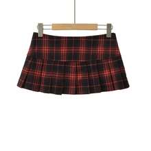 Minifaldas de verano para mujer, faldas a cuadros de moda coreana vintage para mujer, faldas y2k, faldas a cuadros rojas plisadas, estilo preppy - Verde - Ver 2