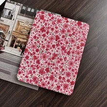 碎花图案平板电脑保护套，带笔槽，适用于 iPad 11 (A16 2025)、Galaxy Tab S10+/S9/A9、小米 5/5PR/6/6PRO/7/7PRO、OPPO 平板电脑、华为 MatePad 和荣耀平板电脑。 - 彩色 - 查看 6