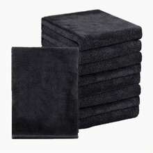 5/10pcs Ultra-Soft Reusable Makeup Towels, Absorbent, Embroidered, Women's Light Beige, Modern Style, Gray/Pink/Black - Black - View 8