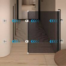 Expandable Pet Gate, Mesh Dog Barrier For Indoor Doorways And Stairs Safety Protection, Suitable For Pets, Easy Installation, Portable Adjustable With Hooks, Applicable For Indoor, Dog Cat Fence, Hooks Random - Multicolor - View 4