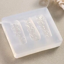 Khuôn silicon 3D hình cánh hoa mùa xuân, hoa ly, hoa tulip và hoa anh đào để tự làm móng, khắc 3D - Dụng cụ làm móng có thể tái sử dụng. - Trong sáng - Xem 10