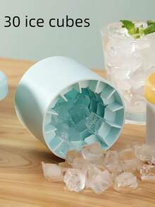 1 Peça Balde de Gelo Doméstico e Molde de Cubo de Gelo, Fabricante de Gelo Cilíndrico Redondo de Silicone para Cozinha, Mini Molde de Gelo Esférico com Recipiente de Armazenamento de Bandeja de Congelador, Gelo, Comida, Cozinha, Viagem, Itens de cozinha, Ferramentas de cozinha, Utensílios de cozinha. - balde de gelo - Visão 4