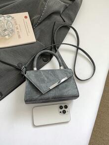 New Retro Small Square Bag, Niche Design Quality Crossbody Handbag, Minimalist Shoulder Bag For Women - Black - View 9
