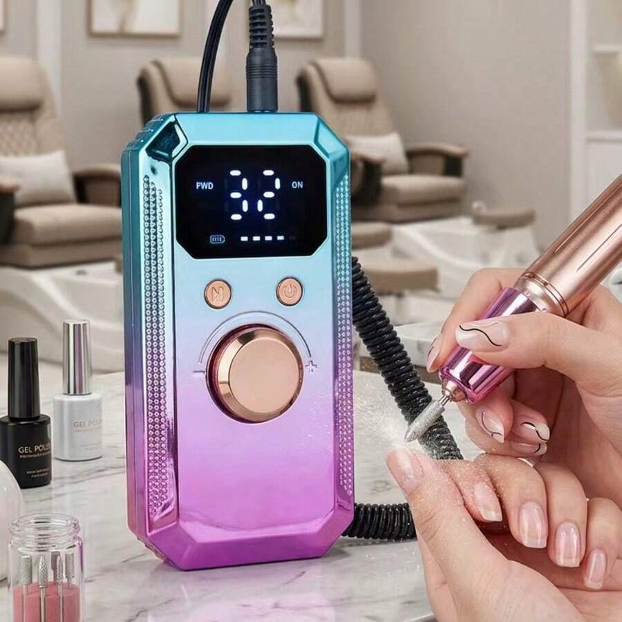 20,000 RPM Rechargeable Electric Nail File, Professional Portable Acrylic, Gel Nail And Polishing Grinder With 11 Sanding Bands, Wireless Design, Suitable For Salon And Home High-Speed Tool, Great Gift For Women - Multicolor - View 1