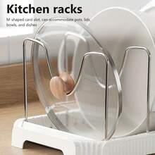 1 PC Retractable Kitchen Utensil Storage Rack, Stainless Steel Countertop Organizer With Lid Holder, Bowl Rack, Drip Tray And Drawer - Grey - View 6