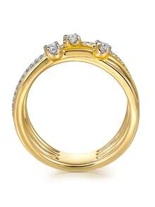 1pc Luxurious Cubic Zirconia Ring, Suitable For Women, Ideal For Weddings, Engagements, Anniversary Parties, Valentine's Day Gift - 1# - View 4