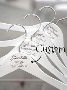 Personalized Bridesmaid Hanger, Wedding Coat Hanger (Customizable), Bridesmaid Hanger, Wedding Hanger, Bridal Hanger, Personalized Wedding Hanger, Bridal Hanger, Engraved Bridal Hanger, Decorative, Reusable, Multi-Functional, Fashionable, Exquisite - Multicolor - View 7