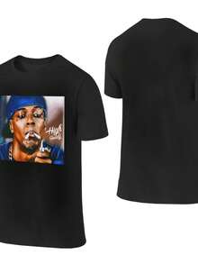 Sommarklänning För Kvinnor Med Smokey Friday Movie Graphic Tee - Unisex Vintage Kortärmad T-Shirt, Svart Blandat Tyg, Rund Hals, Sportkläder, Unisex Casual Sporttopp, 3D-Tryckt Design, Vintage T-Shirt, Lämplig För Alla årstider, Lös Och Bekväm, Damskjortor - Black - View 2