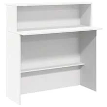 Balcão de recepção vidaXL branco, 100 x 50 x 103,5 cm, madeira maciça. - Preto - Ver 11