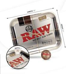 RAW Metal AF Rolling Tray | Size - Large | Polished  Top | Rust And Wear Resistant Clear Coating - 顏色A - 查看 2