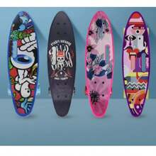 لوح تزلج للمبتدئين، لوح تزلج رباعي العجلات للرجال والنساء والشباب والمراهقين والبالغين، لوح ركوب الأرض - متعدد الألوان - مشاهدة 1