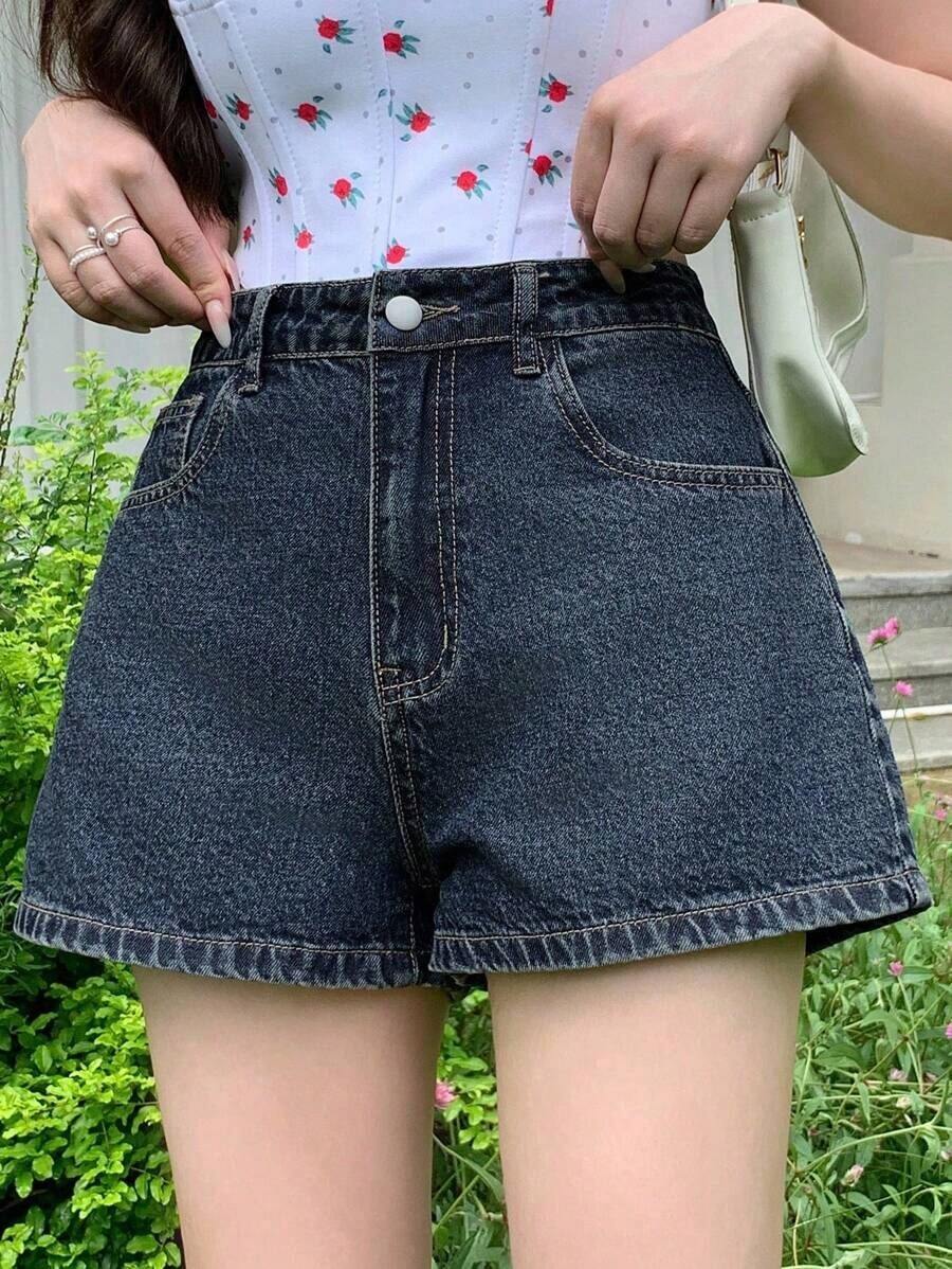 Women's Summer A-Line Casual Street Denim Shorts, Sexy & Chic Jorts Shorts Jean Shorts For Women High Waisted Shorts Cargo Shorts - 深色洗 - 查看 1