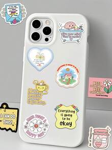 50pcs Motivational Stickers Creative Cartoon Stickers DIY Guitar Luggage Refrigerator Water Cup Planner Supplies Decorative Laptop Personalization Stickers - Multicolor - View 3
