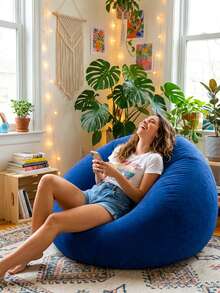 Incredibly Cozy Inflatable Bean Bag Chair With Ergonomic Backrest Design And Skin-Friendly Flocking Surface For Men And Women Portable Lazy Sofa Chair For Reading Relaxing Gaming Breathable Inflatable Sofa For Camping Balcony Garden Outdoor Living. - Multicolor - View 9