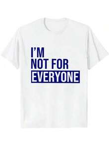 Women's Short Sleeve Slogan Print T-Shirt I'M NOT FOR EVERYONE - Women's Graphic Tees, Crew Neck Short Sleeve Printed Tops - Everyday, Casual, Sport & Fitness Wear, All Seasons (Perfect For Valentine's Day) Everyday Wear - 白色 - 查看 6