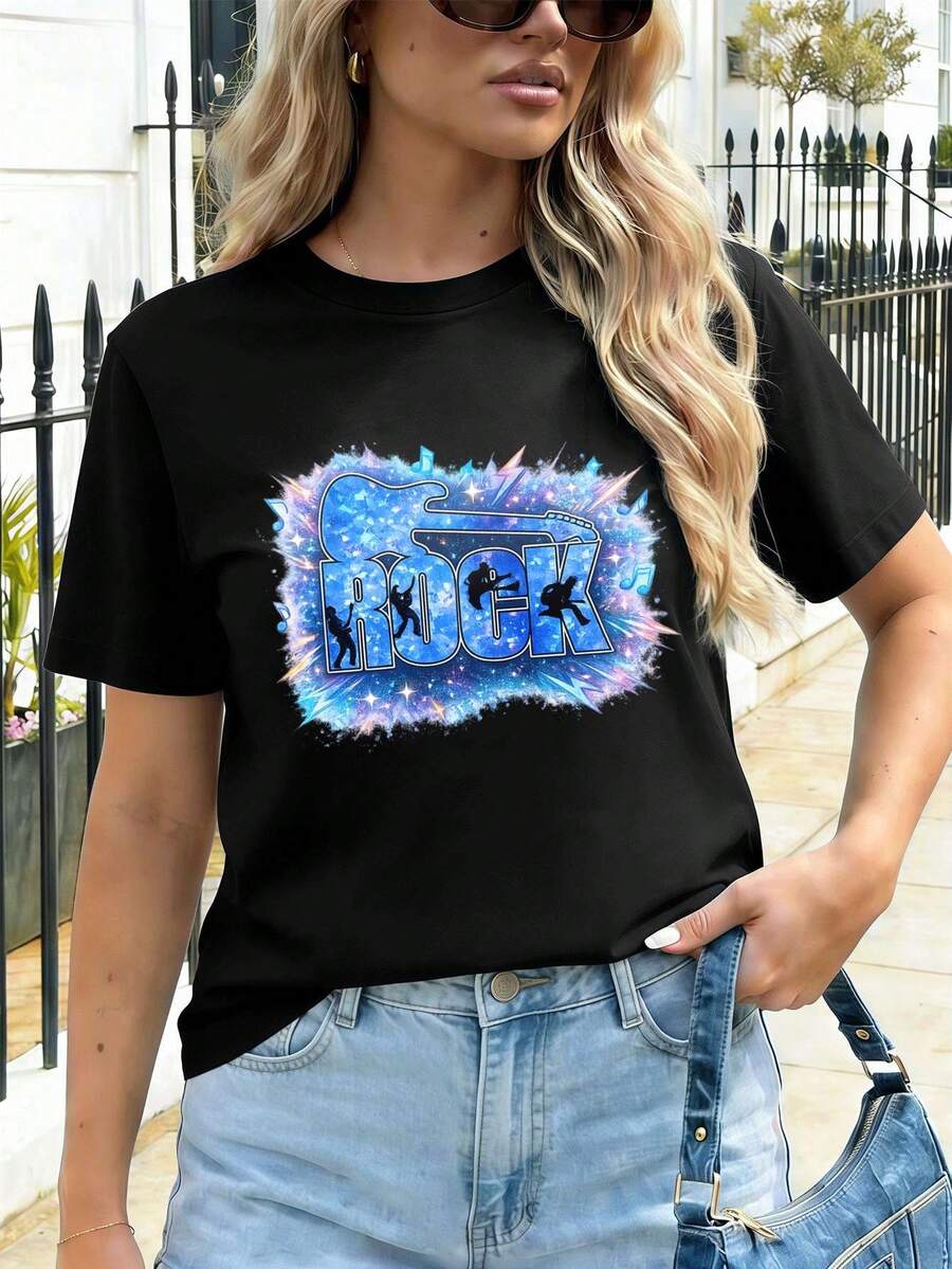 Dam-T-shirts - Svart - Visa 1