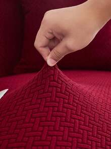 1PC Jacquard Sofa Cover, Living Room Short Plush Sofa Cover, Elastic Sofa Cover Thicken Anti-Slip Sofa Slipcovers For Living Room Bedroom Outdoor Sofa Protection Pet Stain Prevention 4-Season Sofa Seat Cushion Cover For L-Shaped Single Seat Recliner And 1/2/3/4 Seater Sofas Detachable And Machine Washable Sofa Cover - Wine Red a - View 7