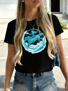 Women T-Shirts - Black - View 2