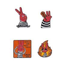 New Cartoon Prisoner Outfit Brooch, Creative Cute Rabbit Accessory Pin - Multicolor - View 3