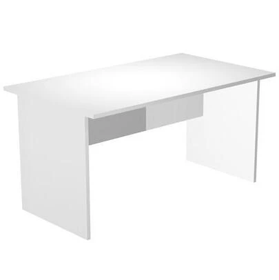 Biurko Artexport Presto 140 z nogami, panelami bocznymi, blatem 22 mm, białe
