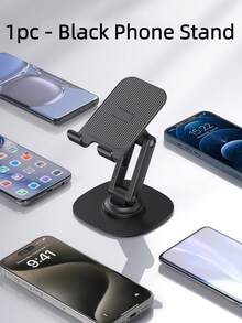 1pc 360° Rotating Desktop Phone Holder, Adjustable & Foldable Phone Stand, Aluminum Alloy Desktop Bracket With Non-Slip Base, Slouchy Bracket, Suitable For Home And Office Use, Compatible With All Smartphone And Tablet Models - Multicolor - View 9