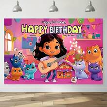 1pc Cute Cartoon Backdrop Decoration Banner, Polyester Fabric Party Backdrop Decor, Room Decoration, Home Decor, Wall Decor, Party Background Decoration, Party Decoration Supplies Gift - 4 - View 1