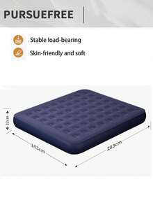 Luxury Elevated Blue Inflatable Bed, Made Of Thick PVC Material, Suitable For Indoor/Outdoor Use, Applicable For Bedroom, Living Room, Garden, Outdoor Party, Camping Picnic And More. Also The First Choice For Holiday Gift. - Multicolor - View 6