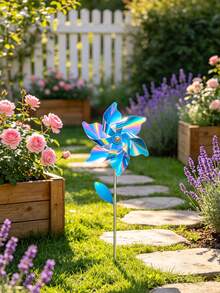 2pcs Reflective Bird Repellent Windmill, Holographic Shiny Windmill Suitable For Garden, Yard, Bird Deterrent, Outdoor Decor, Pest Control - A - View 6