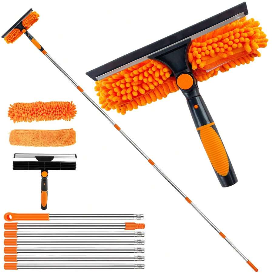 Telescopic Extendable Window Cleaner Equipment Glass Cleaning 4.5m Squeegee - Multicolor - View 1