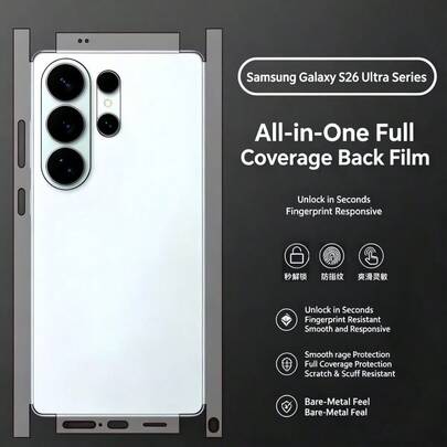 Compatible With Samsung Galaxy S26 Ultra Series Matte Back Cover Screen Protector, Full Frame Back Film, Matte Anti-Fingerprint Texture, Smoother, Scrat