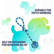 Juego de 2 juguetes para masticar con nudos de cuerda azul y amarilla, cuerda de alta resistencia, durable y resistente al desgaste, ayuda a limpiar los dientes y las encías, adecuado para jugar al tira y afloja y entrenamiento de masticación, ideal para perros medianos y pequeños - Multicolor - Ver 6