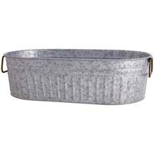 Galvanized Oval Tub 4 Gallon, Heavy Duty Vintage Metal Ice Bucket, Indoor Outdoor Rustic Oval Storage Tub For BBQ Picnic Wedding Home Decor - Single - View 4