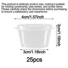 50 chiếc cốc nhỏ dùng một lần có nắp đậy - Hộp đựng trong suốt, thích hợp đựng gia vị, nước sốt salad, mứt, chuẩn bị bữa ăn - Tuyệt vời cho gia đình, nhà hàng và dã ngoại. - Nhiều màu - Xem 11