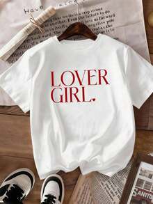Camia de manga corta casual con estampado de letras para mujer, verano Adecuado como regalo. playera de mujer. blusas>elegantes. boho chic,Top de mujer suave, transpirable y cómodo, ideal para primavera, verano y otoño, perfecto para vacaciones, viajes y uso diario. Adecuado como regalo. playera de mujer. blusas>elegantes. boho chic,Top de mujer suave, transpirable y cómodo, ideal para primavera, verano y otoño, perfecto para vacaciones, viajes y uso diario. - Blanco - Ver 3