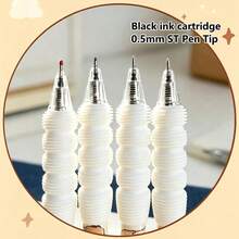 Bộ 4 bút bi bấm đầu 0.5mm mực đen họa tiết hoạt hình dễ thương, đồ dùng học tập cho năm học mới. - Nhiều màu - Xem 6