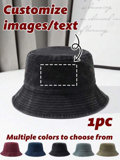 1pc Customizable Double-Sided Logo Bucket Hat, Made Of 100% Polyester Fiber, Lightweight And Durable, Featuring Fine Printing Craftsmanship. This Breathable Sports Cap Suits Both Men And Women, Soft And Comfortable, Ideal For Outdoor Activities And Daily Wear. Fashionable Design, Suitable For All Seasons, Making It A Perfect Gift Choice For Valentine's Day, Thanksgiving, And New Year.