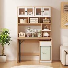 Computer Desk, Shelving Unit, Filing Cabinet, Work Desk, Office Cabinet, Natural White 180 Cm - 自然色 - 查看 4