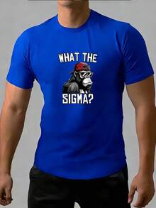 Men's Short-Sleeved T-Shirt With Print And Round Neck Design, Suitable For Everyday Wear In Spring And Summer. - Blue - View 6