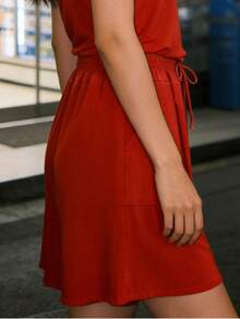 Women Shorts - Red - View 3