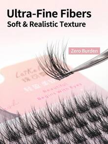 3-In-1 Slouchy Lashes, 100 Clusters D-Curl Wispy Lightweight Changeable Styles, DIY For Party, Gathering, Daily Wear, Soft & Natural Messy Look, Easy To Wear - View 4