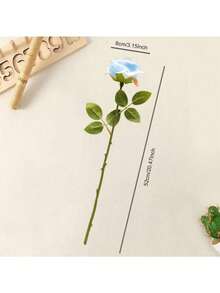1/3/5pcs Artificial Roses, Simulated Plants, Bouquets, Suitable For Home Decoration, Wedding Decoration, Spring Decoration, Room Decoration, Kitchen Supplies, Restaurant Decoration, Bedroom Decoration, Bathroom Accessories - Blue and White - View 3
