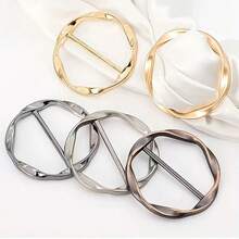 1pc/3/4/5pcs T-Shirt Round Shirt Clips, Clothing Knot Clips, Scarf Buckle Set Alloy Round Clothing Decoration For Women And Girls, Multi-Functional Clothing Accessories Buttons, Round Shirt Knot Buckles, Belt Scarf Adjustment Buckles, Suitable For Shirts, Scarves And Belts Multi-Purpose Accessories, Scarf Buckles, Shirt Tie Clips, Women's Dress Accessories Decoration Jewelry Gifts - Multicolor - View 6