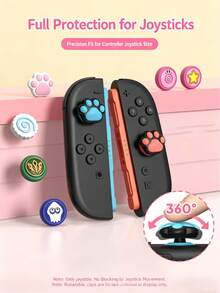 IINE 硅胶摇杆帽，兼容 Switch 1/OLED/Lite 手柄，摇杆帽，保护套，摇杆帽，可爱游戏配件 - 查看 5