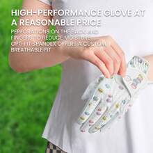 FINGER TEN 1 Pair Women's Golf Gloves, Left/Right Hand Optional, Breathable Comfortable Enhanced Grip, Suitable For Humid Hot Cool Weather, Daily Golf Games Outdoor Practice All Season Wear Women's Golf Gloves - White - View 5