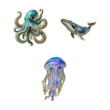 海洋生物珐琅胸针 时尚装饰胸针 衣领徽章 包饰 珠宝礼品 - 彩色 - 查看 2