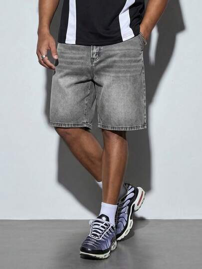 Modcrash Quần short denim, quần short ống đứng dài đến đầu gối, quần short denim rách bằng cotton, quần jeans phong cách đường phố thường ngày, đa năng cho việc đi lại hàng ngày và mặc vào mùa hè, phong cách retro Mỹ, unisex, trang phục mùa hè dáng rộng thoải mái – phù hợp cho trang phục hàng ngày và trang phục nghỉ hè.