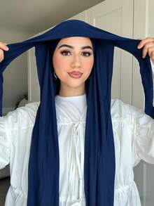 1pc Women's Instant Headscarf Tie-Tie Scarf, Classic Solid Color Wrap-Around Shawl, Premium Modal Fabric Smooth Soft Comfortable, Suitable For Daily Abaya Matching And Holiday Wear,Travel Essential,Beach Towel - Multicolor - View 14