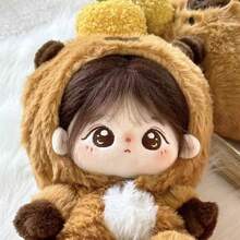 20cm Cute Cotton Capybara Themed Jumpsuit, Paired With Adorable Lemon Top, Soft And Warm Hooded Doll Outfit, Fashionable And Cute Doll Accessory, Suitable For Daily Dress-Up And Holiday Gifts - Multicolor - View 7
