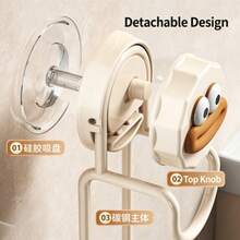 5 móc treo bồn rửa mặt gấp gọn, không cần khoan, gắn tường, giá đựng đồ dùng phòng tắm, bồn tắm. - Nhiều màu - Xem 4